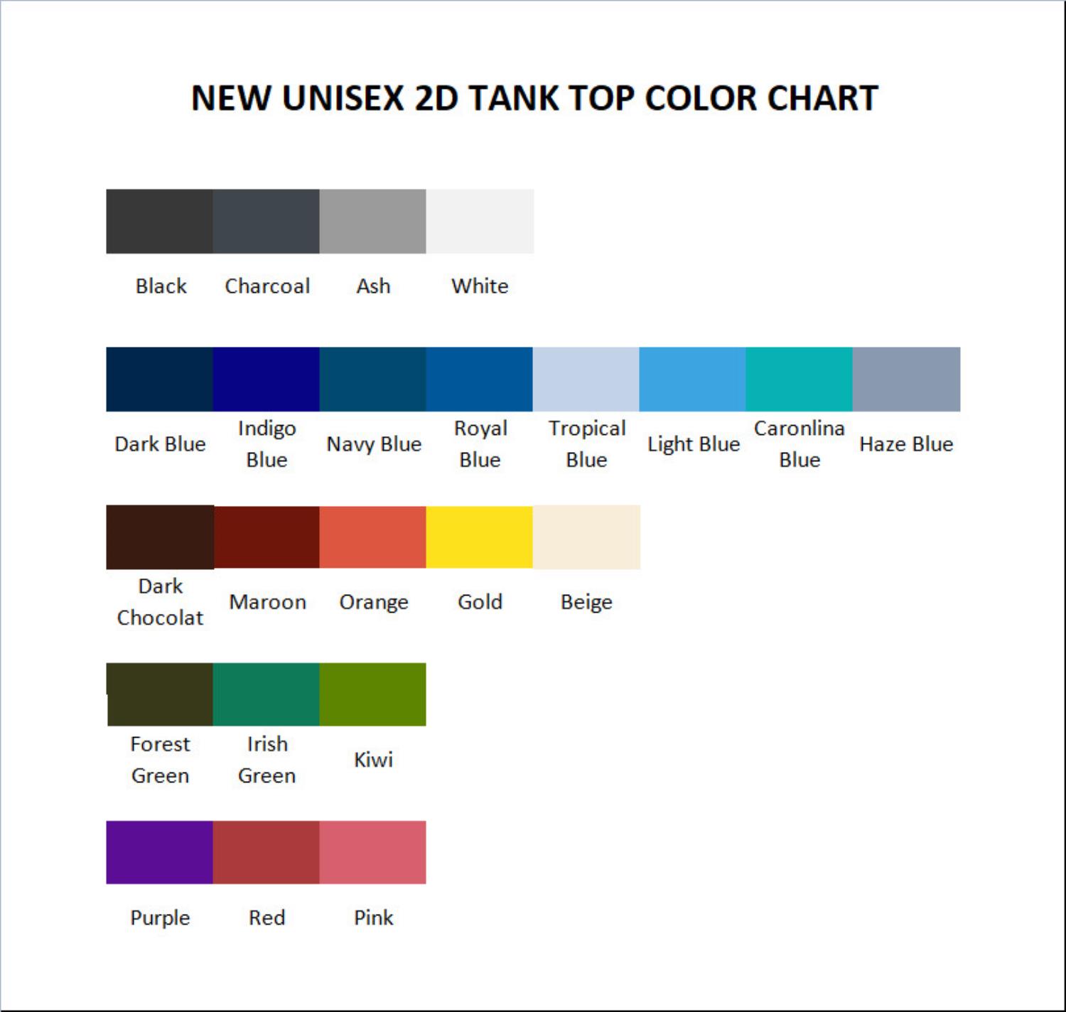 tank top color chart - Deadliest Catch Store