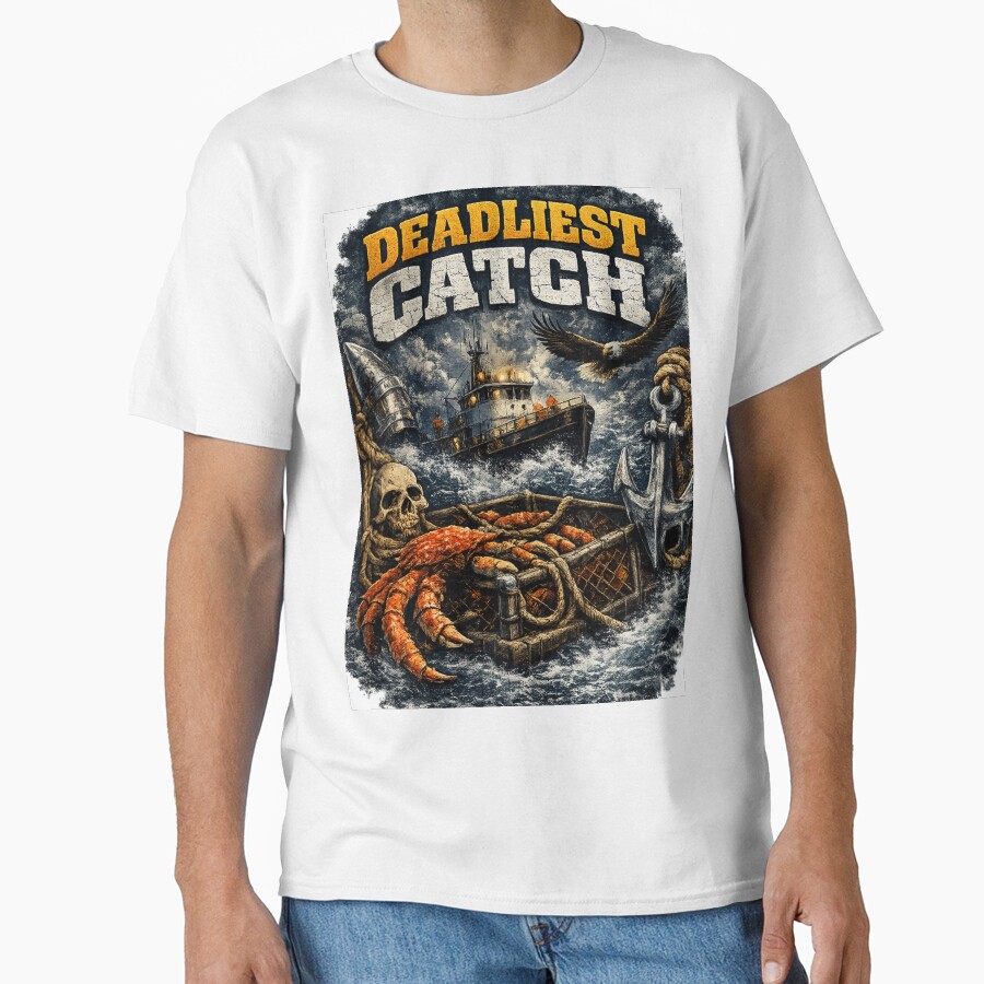 Deadliest Crab Fishing Design T-shirt