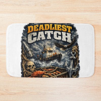 Deadliest Catch Vintage Crab Fishing Design Bath Mat