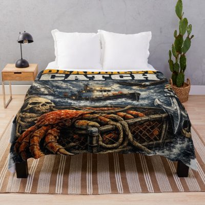 Deadliest Catch Vintage Crab Fishing Design Throw Blanket