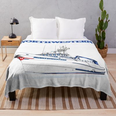 Northwestern Crab Boat Throw Blanket