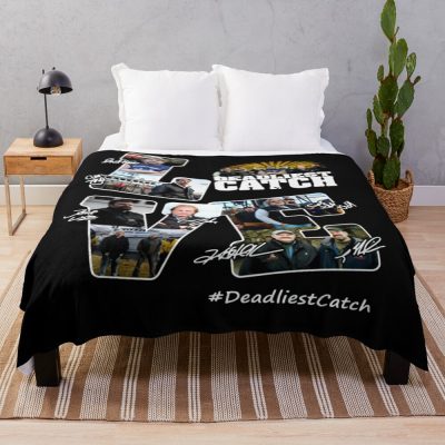 Love Deadliest Catch Signatures Throw Blanket