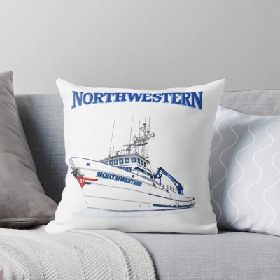 Northwestern Crab Boat Throw Pillow