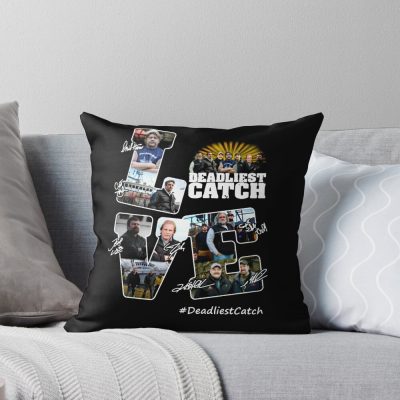 Love Deadliest Catch Signatures Throw Pillow