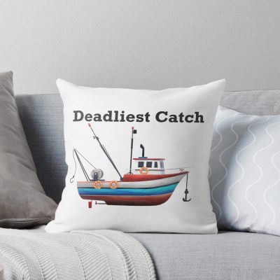 Deadliest Catch Ship Art Throw Pillow