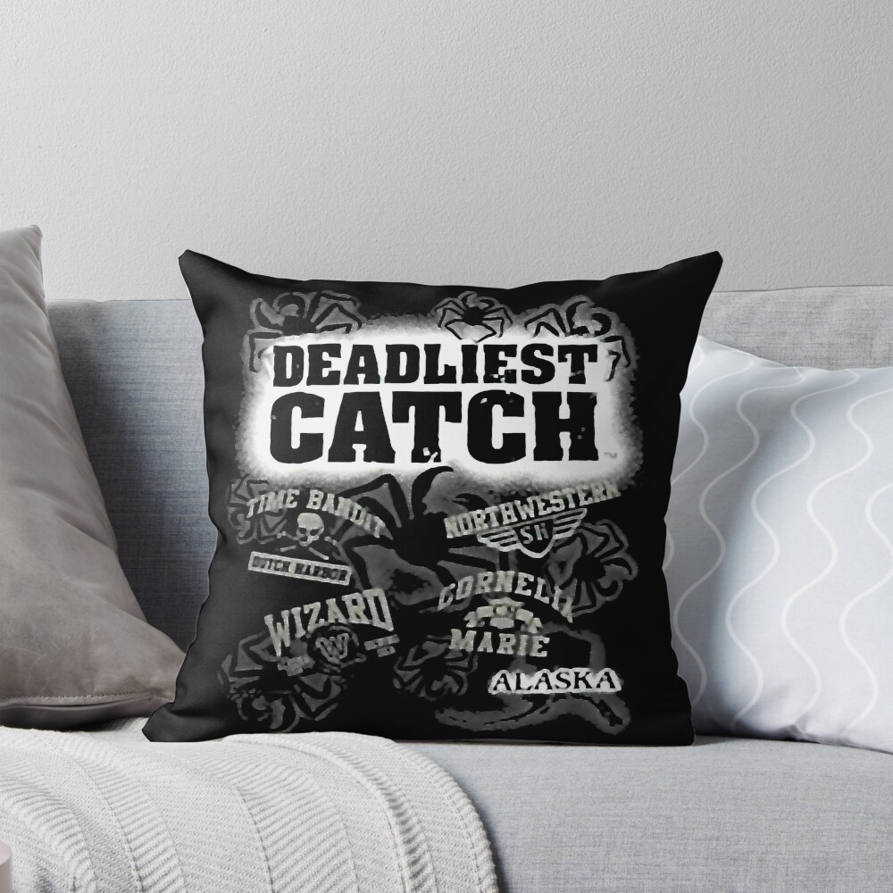 Deadliest Catch Black Throw Pillow